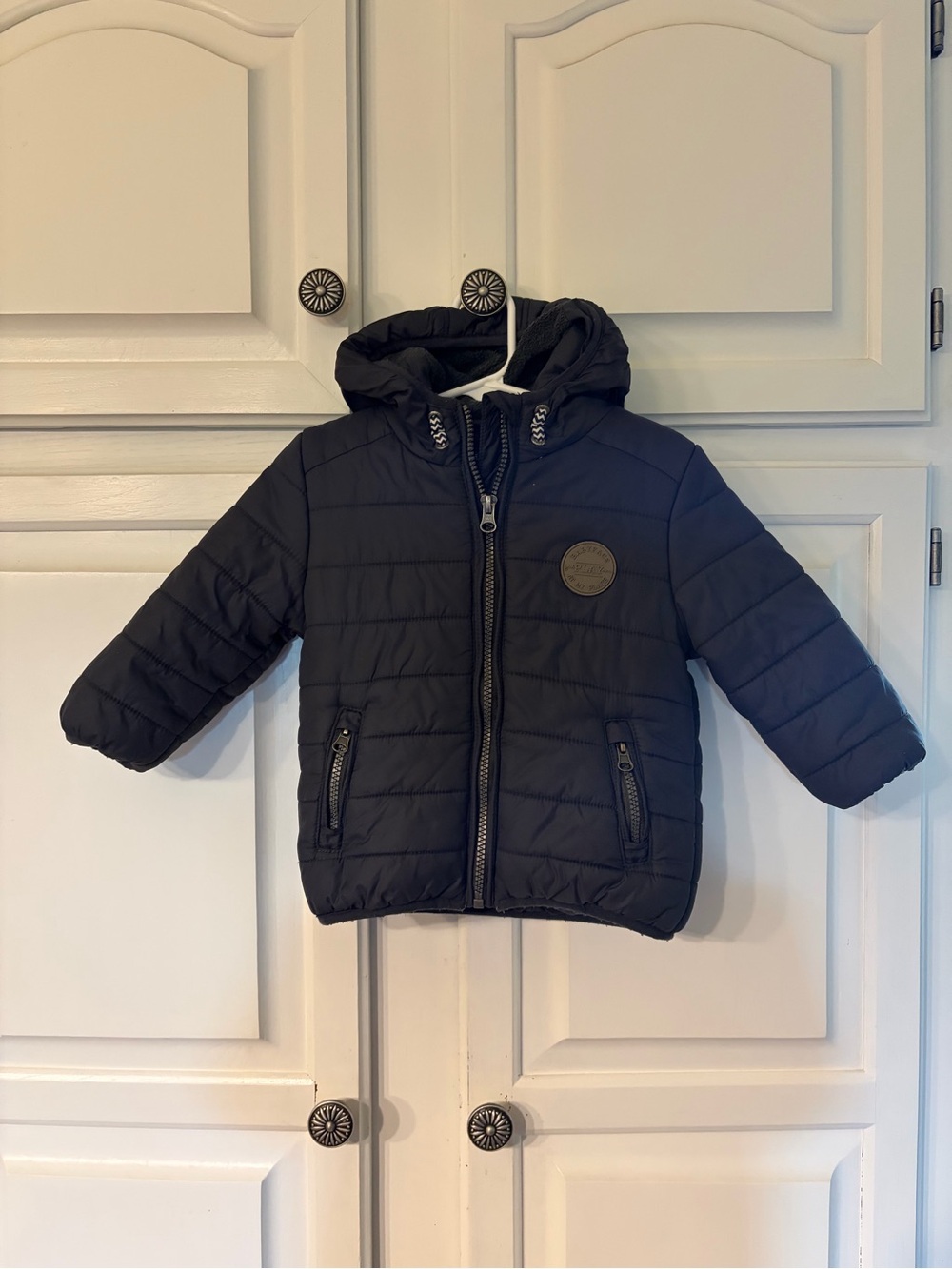 Babyface Boys 12m Winter Coat With Hood, Zipper And Pockets. Very Good Used Cond